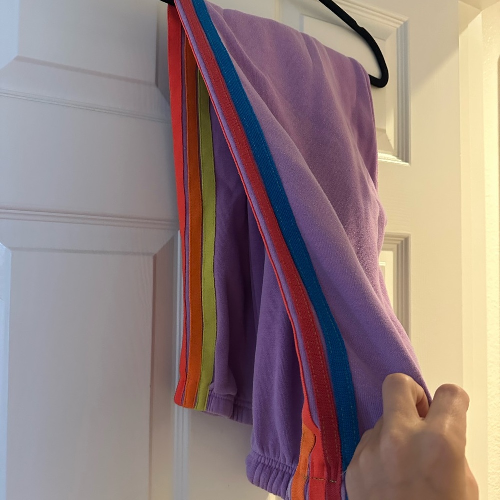 Aviator nation 5 stripe pants size medium purple